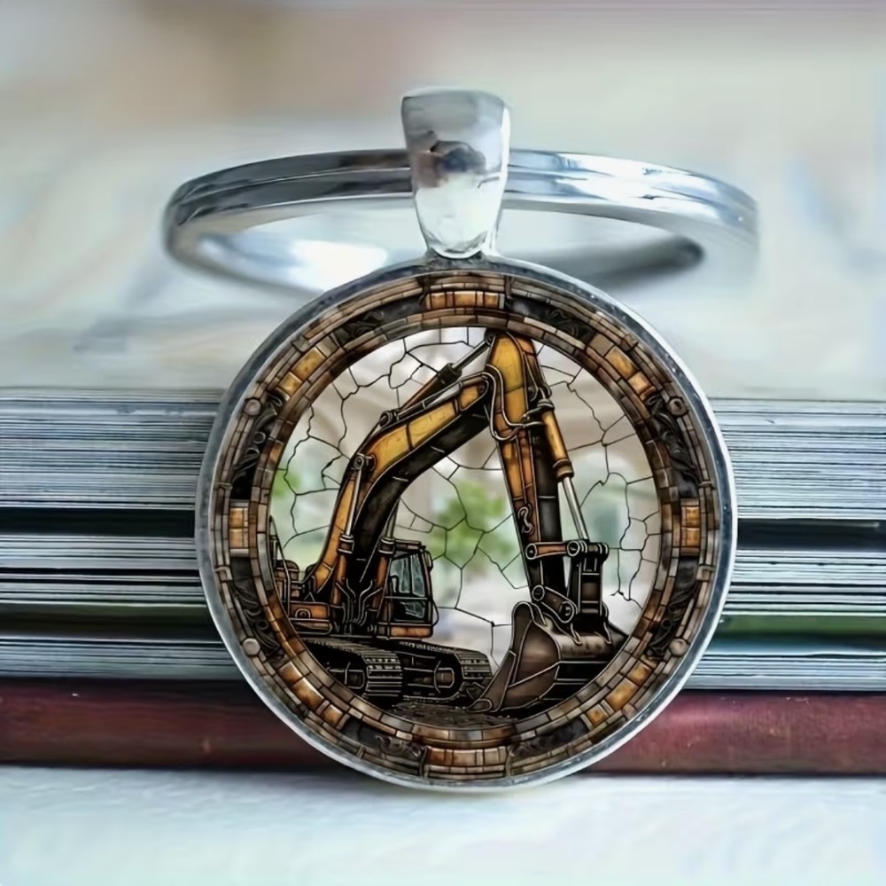 3/$25 Excavator Construction Power Of Heavy Machinery Keychain NEW